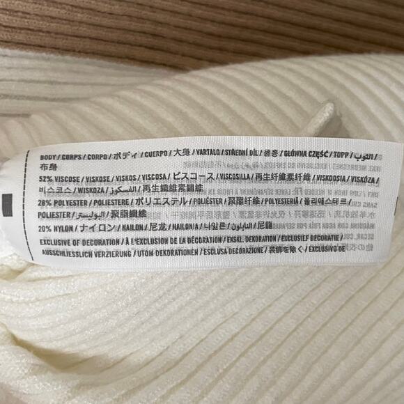 Abercrombie & Fitch Sweater Womens Small Tan Luxeloft Colorblock Ribbed Knit - Picture 10 of 12